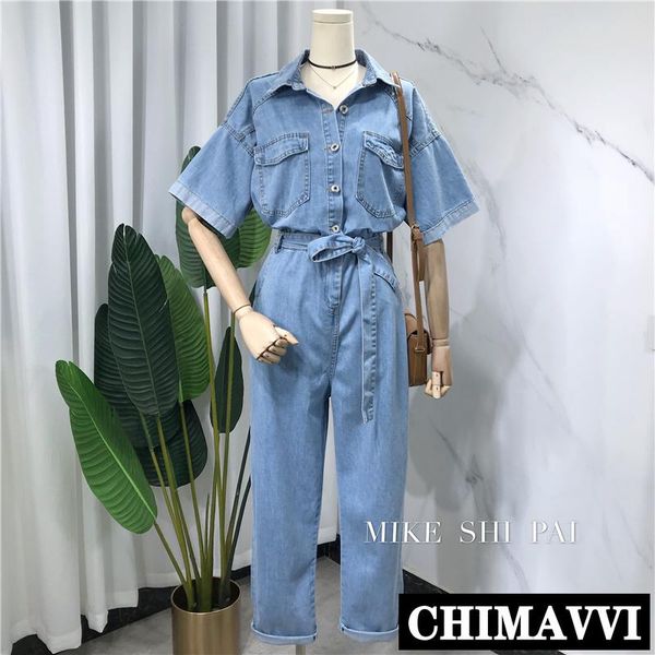 women's jumpsuits & rompers 2021 spring summer korean loose belt denim overalls short sleeve female retro jumpsuit trousers casual jean, Black;white
women's jumpsuits & rompers 2021 spring summer korean loose belt denim overalls short sleeve female retro jumpsuit trousers casual jean, Black;white