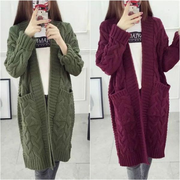 women's knits & tees spring women sweater knitted cardigan v-neck twist jacket long big pockets knitwear harajuku loose warm coat, White
women's knits & tees spring women sweater knitted cardigan v-neck twist jacket long big pockets knitwear harajuku loose warm coat, White