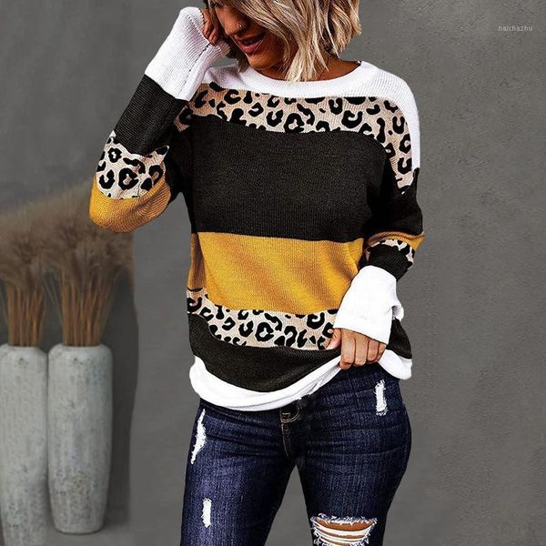 women's sweaters sweater autumn winter o neck knitted long sleeve leopard printed color block hem pullover pullovers d109#, White;black
women's sweaters sweater autumn winter o neck knitted long sleeve leopard printed color block hem pullover pullovers d109#, White;black