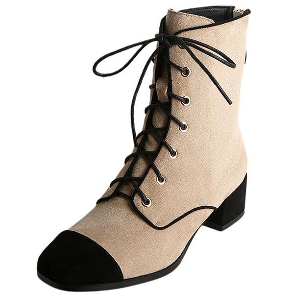 boots suede leather knee high for women lace up thick heels pumps mixed colors wedding working shoes woman, Black
boots suede leather knee high for women lace up thick heels pumps mixed colors wedding working shoes woman, Black