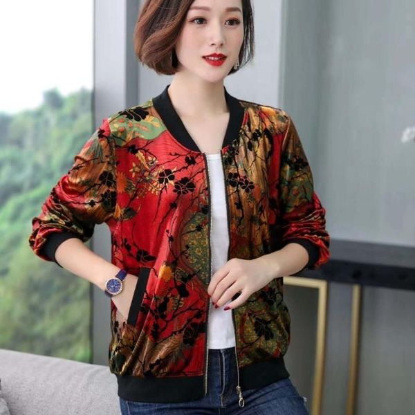women's jackets 2021 women spring summer elegant print lady o-neck long sleeve plus size baseball jacket female casual thin l110, Black;brown
women's jackets 2021 women spring summer elegant print lady o-neck long sleeve plus size baseball jacket female casual thin l110, Black;brown