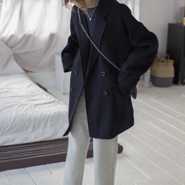 Women's Wool & Blends Double-sided 100% Autumn Winter V Neck Casual Long Korean Style Women Jackets Coats Black Laides Outwear 31LT
Women's Wool & Blends Double-sided 100% Autumn Winter V Neck Casual Long Korean Style Women Jackets Coats Black Laides Outwear 31LT
