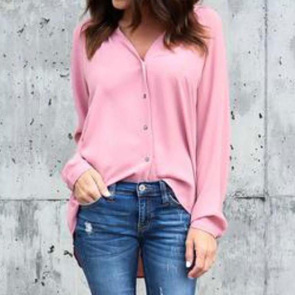 women's blouses & shirts fashion v-neck chiffon long sleeve spring autumn women femininas buttons office blusas oversize 5xl, White
women's blouses & shirts fashion v-neck chiffon long sleeve spring autumn women femininas buttons office blusas oversize 5xl, White