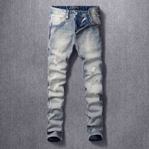 jeans korean style fashion men jeans elastic slim ripped denim trousers retro light blue vintage designer cotton pants
jeans korean style fashion men jeans elastic slim ripped denim trousers retro light blue vintage designer cotton pants