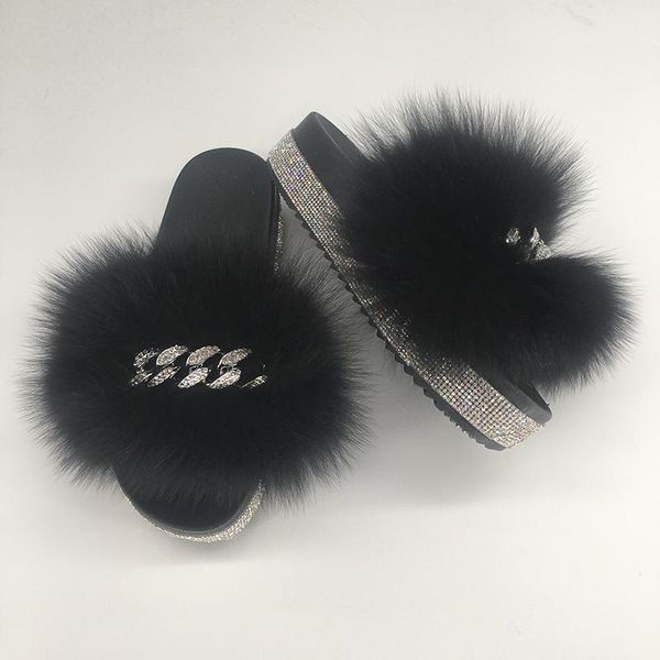 slippers women wedge summer platform flip flops fur slides with chain crystal sandals ladies slip on female shoes 2021, Black
slippers women wedge summer platform flip flops fur slides with chain crystal sandals ladies slip on female shoes 2021, Black