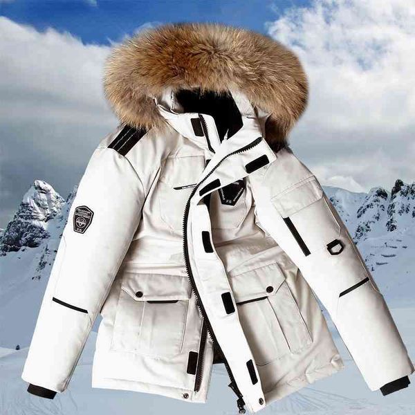 -30 winter new men solid color parkas white duck down men's stand collar warm thick et male detachable hat casual parka coat, Black;white
-30 winter new men solid color parkas white duck down men's stand collar warm thick et male detachable hat casual parka coat, Black;white