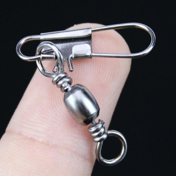 fishing accessories 50pcs/bag stainless steel swivels connector pin bearing swivel with snap fishhook lure tackle
fishing accessories 50pcs/bag stainless steel swivels connector pin bearing swivel with snap fishhook lure tackle
