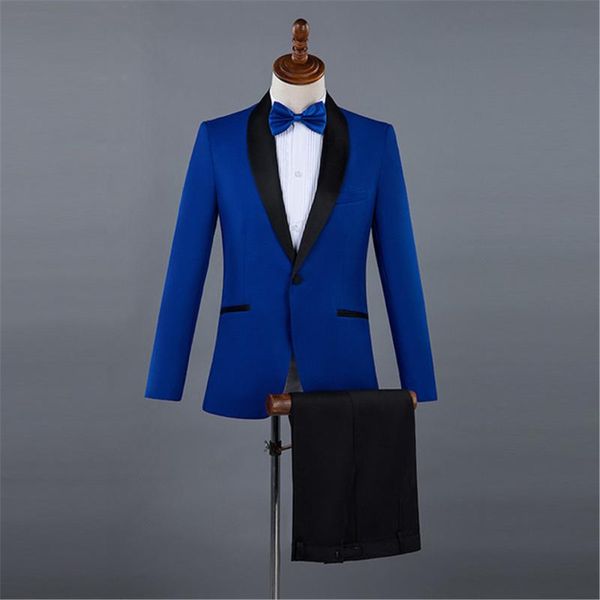 men's suits & blazers 2021 boutique single button black collar suit pants 2 pcs set / male slim professional jacket coat trousers, White;black
men's suits & blazers 2021 boutique single button black collar suit pants 2 pcs set / male slim professional jacket coat trousers, White;black
