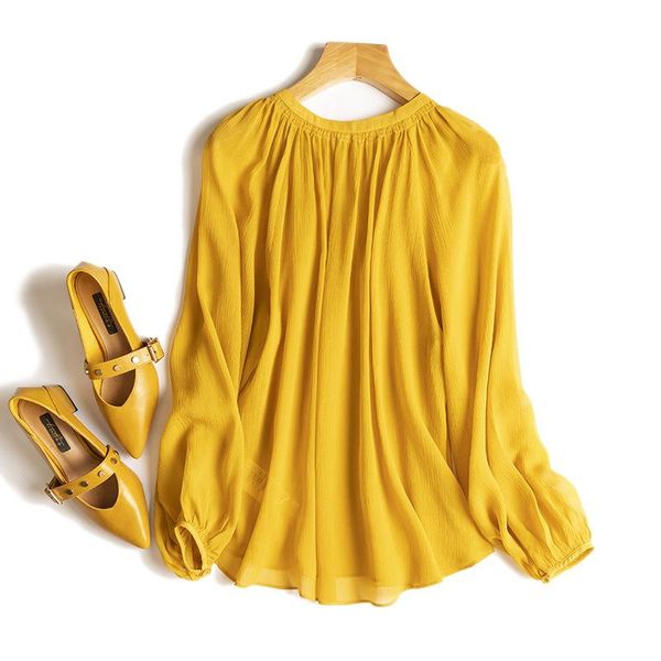 yellow blouse women long sleeve 2021 autumn 100% natural silk lantern o-neck office lady solid chiffon women's blouses & shirts, White
yellow blouse women long sleeve 2021 autumn 100% natural silk lantern o-neck office lady solid chiffon women's blouses & shirts, White