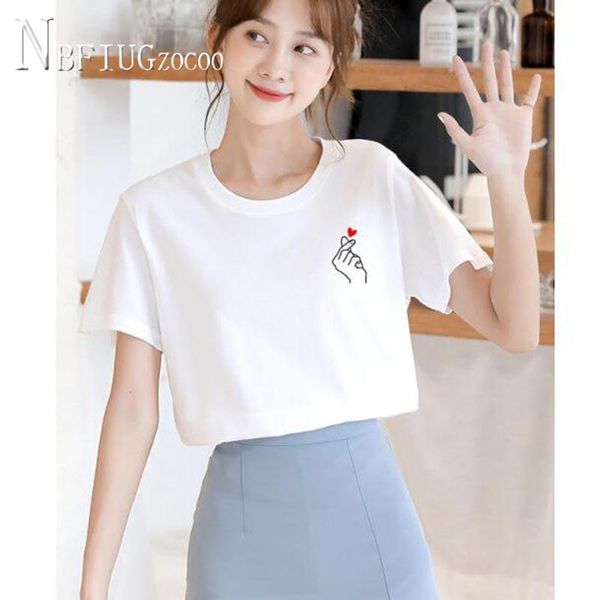 women's t-shirt hand and lovely heart printed women t shirt 100% cotton breathable basic female tee, White
women's t-shirt hand and lovely heart printed women t shirt 100% cotton breathable basic female tee, White