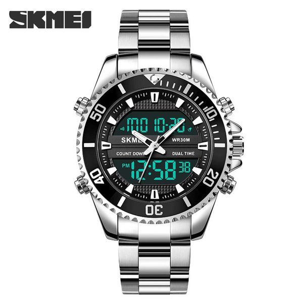 wristwatches men's wrist watch military digital sport watches for man steel strap quartz clock male skmei reloj hombre montre, Slivery;brown
wristwatches men's wrist watch military digital sport watches for man steel strap quartz clock male skmei reloj hombre montre, Slivery;brown