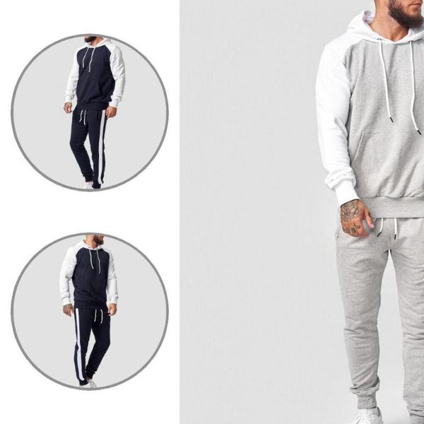 men's suits & blazers elastic cuff stylish long sleeve hoodie suit casual sports pants for home, White;black
men's suits & blazers elastic cuff stylish long sleeve hoodie suit casual sports pants for home, White;black