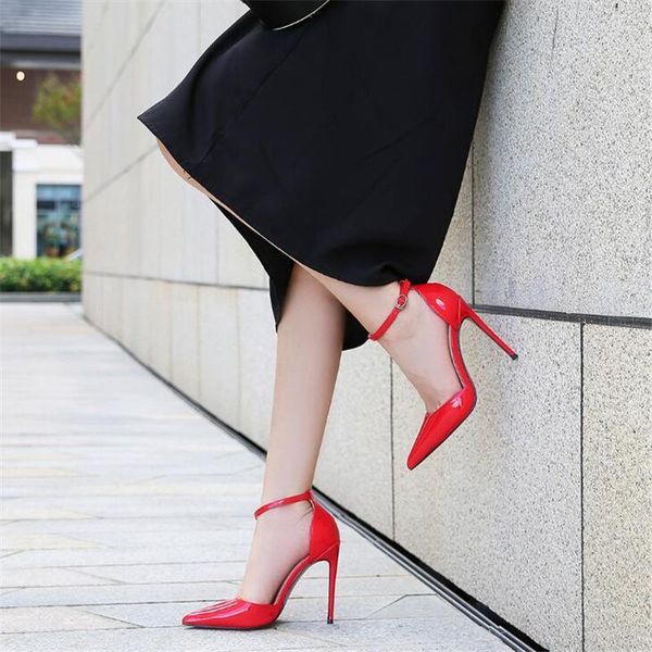 dress shoes luxury design high heel women pointed toes pumps female wedding ankle strap ladies stilettos plus size 35-46, Black
dress shoes luxury design high heel women pointed toes pumps female wedding ankle strap ladies stilettos plus size 35-46, Black