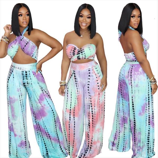 2pcs set suits drawstring womenpant backless tube tank cropped high waist tie dyeing print wide leg pants summer, White
2pcs set suits drawstring womenpant backless tube tank cropped high waist tie dyeing print wide leg pants summer, White