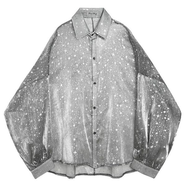 men's casual shirts men bat long sleeve star transparent oversize loose male streetwear hip hop punk gothic party night club shirt, White;black
men's casual shirts men bat long sleeve star transparent oversize loose male streetwear hip hop punk gothic party night club shirt, White;black