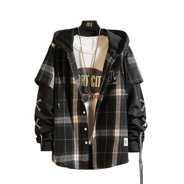 men's hoodies & sweatshirts 2021 plaid hoodie fleece flannel style hip hop high street casual long sleeve cardigan, Black
men's hoodies & sweatshirts 2021 plaid hoodie fleece flannel style hip hop high street casual long sleeve cardigan, Black