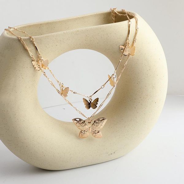 european and american ins fashion three-dimensional butterfly multilayer necklace with metal hollow-out carving woman jewelry chains, Silver
european and american ins fashion three-dimensional butterfly multilayer necklace with metal hollow-out carving woman jewelry chains, Silver