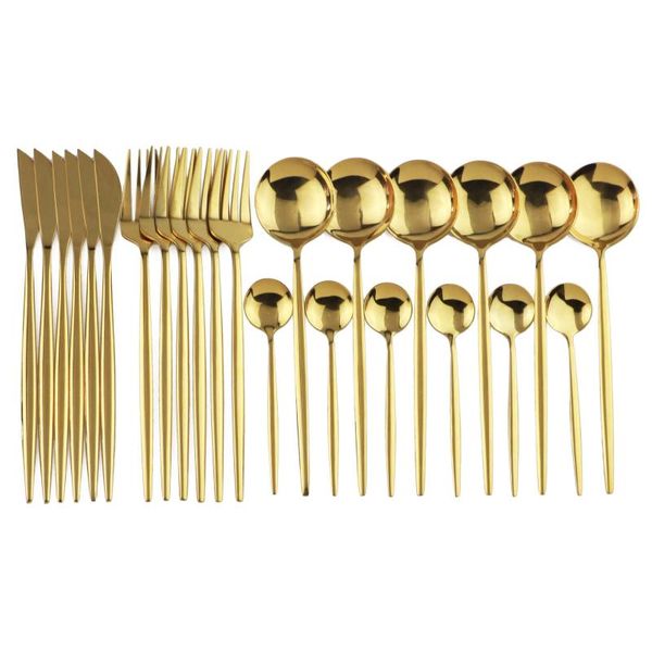 24pcs gold cutlery set 304 stainless steel dinner black dinnerware knife fork spoon kitchen tableware silverware sets
24pcs gold cutlery set 304 stainless steel dinner black dinnerware knife fork spoon kitchen tableware silverware sets