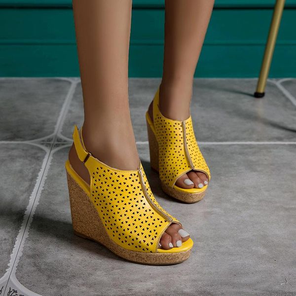 wedges sandals heeled summer women shoes peep toe buckle strap female casual and comfortable 5 colors avaliable, Black
wedges sandals heeled summer women shoes peep toe buckle strap female casual and comfortable 5 colors avaliable, Black