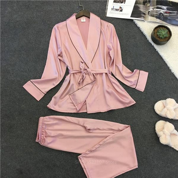 satin silk pajamas sets women sleepwear suit pink home night long sleeve loungewear 2pcs clothing pant, Black;red
satin silk pajamas sets women sleepwear suit pink home night long sleeve loungewear 2pcs clothing pant, Black;red