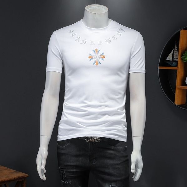 brand chrome/hearts tees crosin summer new fashion slim korean men's personalized design heavy craft round neck short sl, White
brand chrome/hearts tees crosin summer new fashion slim korean men's personalized design heavy craft round neck short sl, White