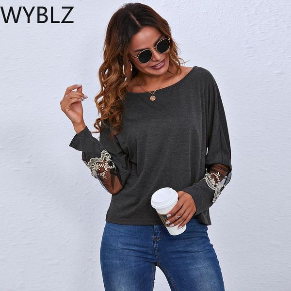 women's t-shirt wyblz women round neck ladies fashion casual long sleeve lace pullover solid color loose cotton, White
women's t-shirt wyblz women round neck ladies fashion casual long sleeve lace pullover solid color loose cotton, White