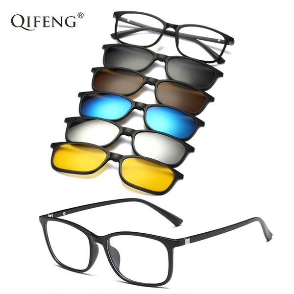 fashion sunglasses frames optical spectacle frame eyeglasses men women spring hinge tr90 with 5 clip on polarized magnetic glasses qf130, Black
fashion sunglasses frames optical spectacle frame eyeglasses men women spring hinge tr90 with 5 clip on polarized magnetic glasses qf130, Black