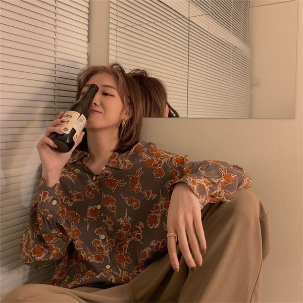 women's blouses & shirts ulzzang japanese kawaii ladies vintage floral chic chiffon shirt female korean harajuku cute clothes for women, White 
women's blouses & shirts ulzzang japanese kawaii ladies vintage floral chic chiffon shirt female korean harajuku cute clothes for women, White