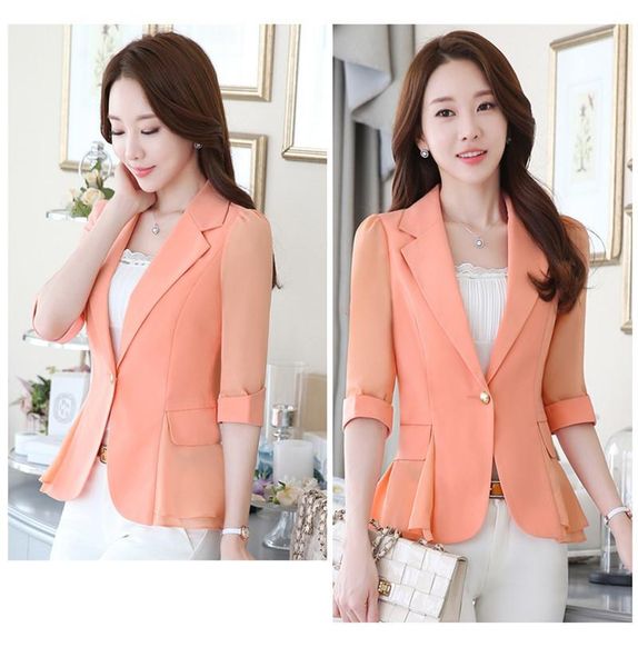 women's suits & blazers 2021 small suit female summer autumn korean style slim short sleeve blazer ladies business office jacket, White;black
women's suits & blazers 2021 small suit female summer autumn korean style slim short sleeve blazer ladies business office jacket, White;black