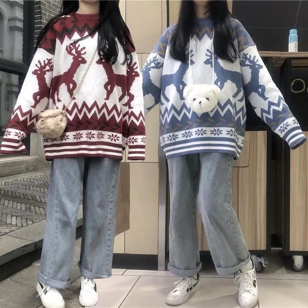 women's sweaters christmas sweater 2021 vintage women korean style plush loose outer wear coat clothing pullover chic knitwear jacket c, White;black
women's sweaters christmas sweater 2021 vintage women korean style plush loose outer wear coat clothing pullover chic knitwear jacket c, White;black