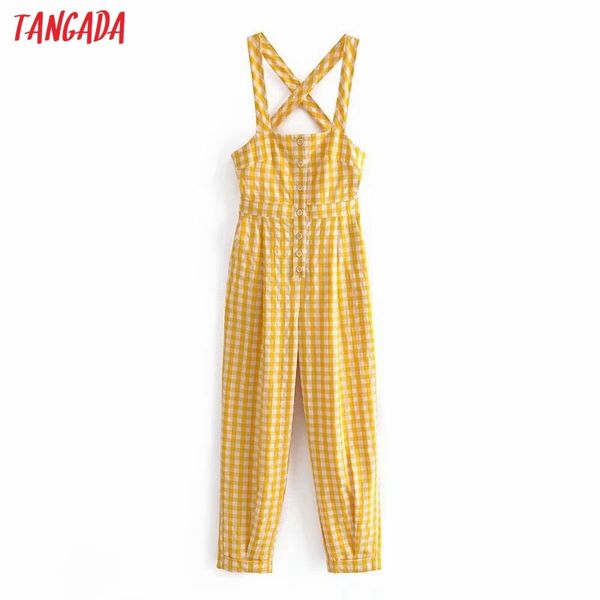 summer women yellow plaid print backless long sleeveless female beach jumpsuit qn87 210416, Black;white
summer women yellow plaid print backless long sleeveless female beach jumpsuit qn87 210416, Black;white