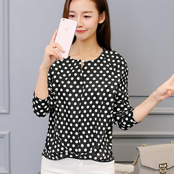 women cotton blouse shirt plus size polka dot long sleeve summer autumn female women's blouses & shirts, White
women cotton blouse shirt plus size polka dot long sleeve summer autumn female women's blouses & shirts, White