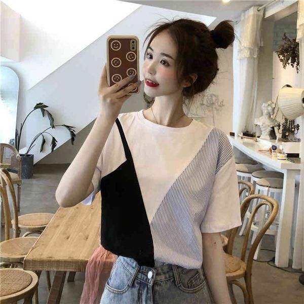 patckwork loose -xl 3 sizes causal simple short sleeve basic fashon summer short sleeve women t-shirts 210522, White
patckwork loose -xl 3 sizes causal simple short sleeve basic fashon summer short sleeve women t-shirts 210522, White