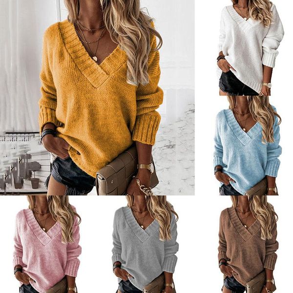 women's sweaters sweater v-neck winter pullover jumpers knitted strick sweatshirt 2021, White;black
women's sweaters sweater v-neck winter pullover jumpers knitted strick sweatshirt 2021, White;black