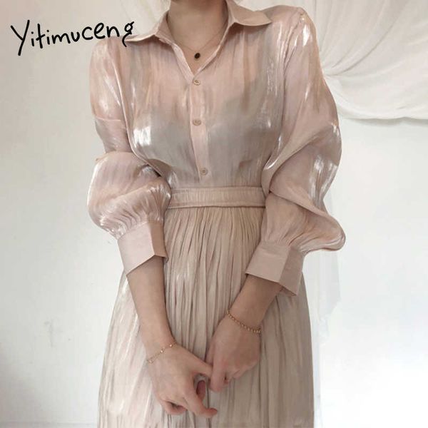 yitimuceng 2 piece sets women sequins blouse and pleated maxi skirts long sleeve office lady beige white spring fashion 210601
yitimuceng 2 piece sets women sequins blouse and pleated maxi skirts long sleeve office lady beige white spring fashion 210601