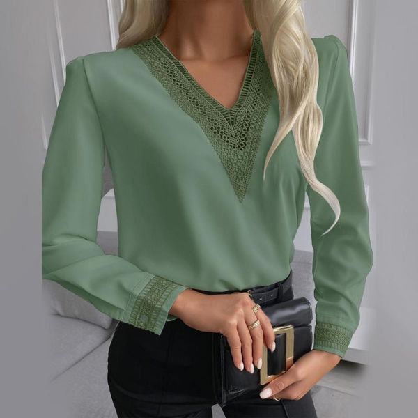 women's blouses & shirts autumn 2021 blouse women lace v neck long sleeve casual pullover ladies streetwear top, White
women's blouses & shirts autumn 2021 blouse women lace v neck long sleeve casual pullover ladies streetwear top, White