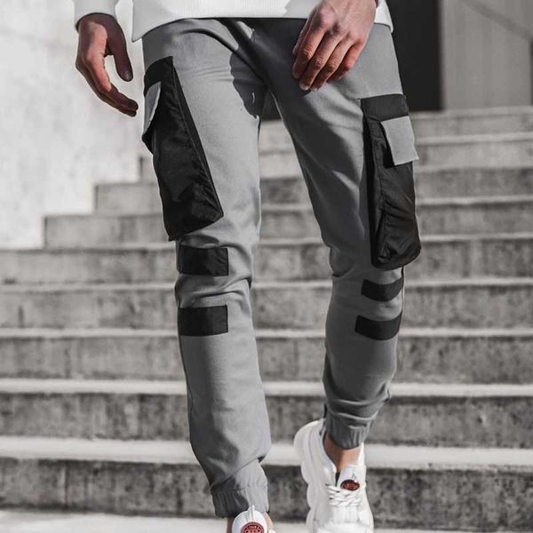 man fashion color block multi pockets sports long cargo pants men clothing joggers casual beam feet pant hombre men's, Black
man fashion color block multi pockets sports long cargo pants men clothing joggers casual beam feet pant hombre men's, Black