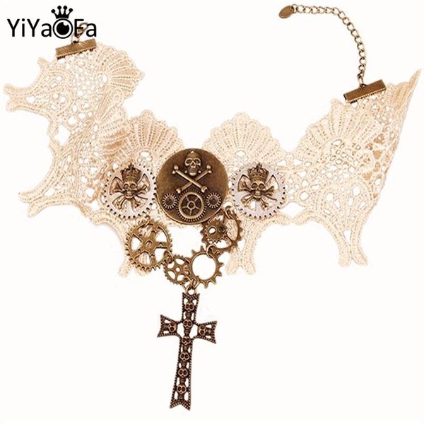 chokers yiyaofa lace gear choker necklace for women accessories jesus cross cosplay jewelry collar party y464, Golden;silver 
chokers yiyaofa lace gear choker necklace for women accessories jesus cross cosplay jewelry collar party y464, Golden;silver