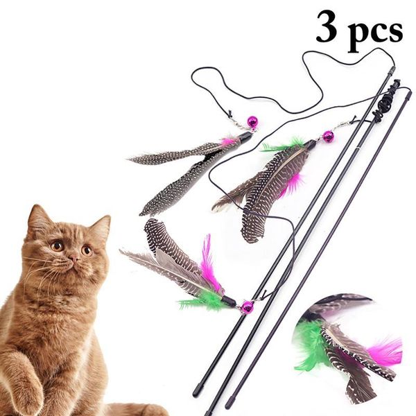 3pcs pet cat toy with bell ly design colorful faux feather plush plastic for cats catcher teaser toys
3pcs pet cat toy with bell ly design colorful faux feather plush plastic for cats catcher teaser toys