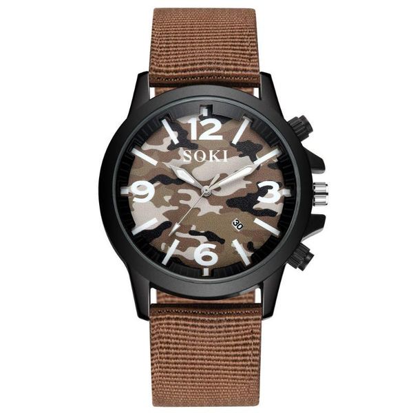 wristwatches nylon woven camouflage watch calendar men's quartz leisure fashion outdoor sports, Slivery;brown
wristwatches nylon woven camouflage watch calendar men's quartz leisure fashion outdoor sports, Slivery;brown