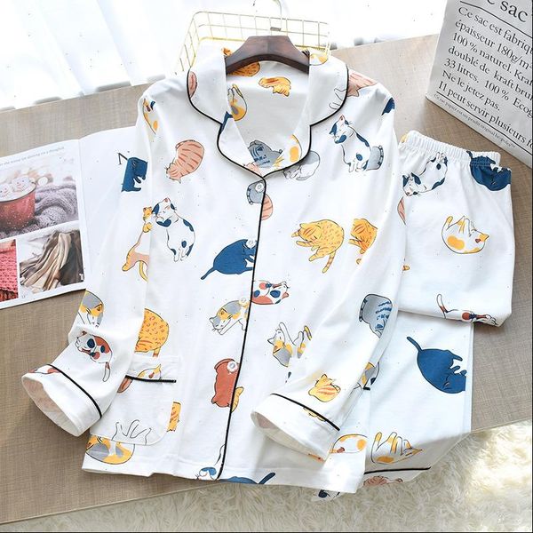 knitting cotton thin pajamas womens sleepwears cartoon printing 2 piece pyjamas loungewear pijama mujer long sleeve sleepwear home clothes, Black;red
knitting cotton thin pajamas womens sleepwears cartoon printing 2 piece pyjamas loungewear pijama mujer long sleeve sleepwear home clothes, Black;red