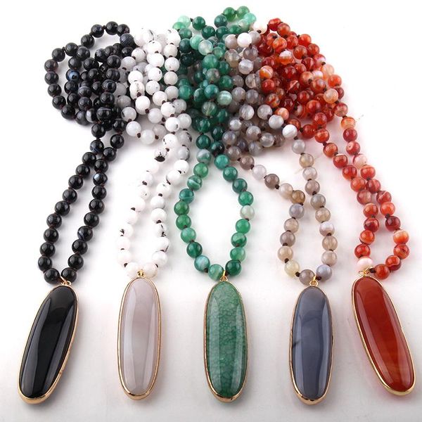 fashion bohemian jewelry agat stones knotted long drop stone pendant necklaces for women ethnic necklace, Silver
fashion bohemian jewelry agat stones knotted long drop stone pendant necklaces for women ethnic necklace, Silver
