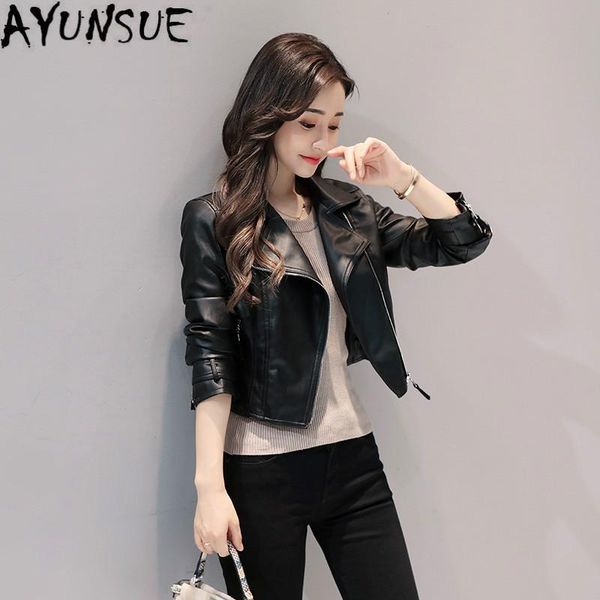 women's leather & faux ayunsue short jacket women spring autumn black pu fashion biker coat abrigo mujer fm0213006 pph465
women's leather & faux ayunsue short jacket women spring autumn black pu fashion biker coat abrigo mujer fm0213006 pph465
