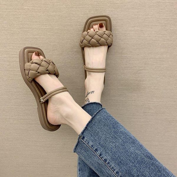 slippers women's fashion weaving ladies flat slides outdoor casual pu leather female beach shoe women summer flip flops, Black
slippers women's fashion weaving ladies flat slides outdoor casual pu leather female beach shoe women summer flip flops, Black