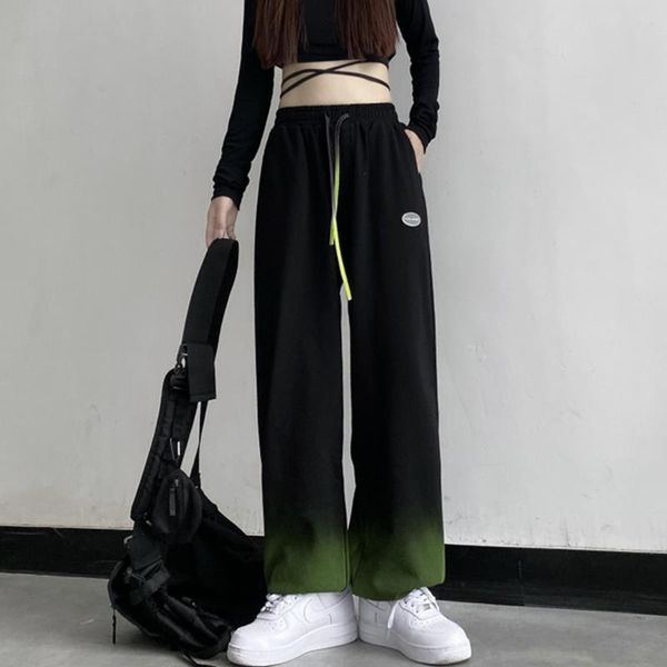 women's pants & capris tie-dyed gradient casual retro street straight sweatpants trousers men and women tide., Black;white
women's pants & capris tie-dyed gradient casual retro street straight sweatpants trousers men and women tide., Black;white