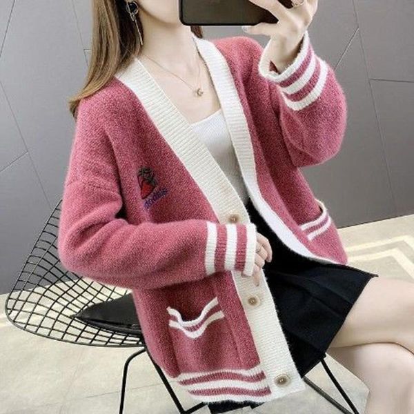 women's knits & tees chenille knitted sweater autumn and winter embroidery v-neck cardigan jacket cute sweet girl blouse 2021, White
women's knits & tees chenille knitted sweater autumn and winter embroidery v-neck cardigan jacket cute sweet girl blouse 2021, White