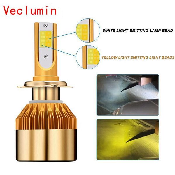 

h4 h7 led headlight 12v h8 h1 h3 h11 9005/hb3 9006/hb4 h27/880/881 9012 led dual car bulb 3000k 6000k 96w 9600lm fog light