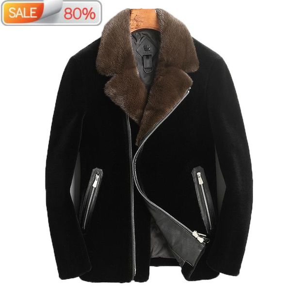 men's leather & faux real natural collar winter men short sheep shearing down jacket alpaca coat lbl-daf9a001 b21377, Black
men's leather & faux real natural collar winter men short sheep shearing down jacket alpaca coat lbl-daf9a001 b21377, Black