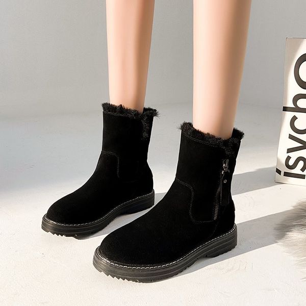 dress shoes women boots winter warm with plush round toe 4cm heel slip on zip ankle for woman femmes flats 35-40 859d, Black
dress shoes women boots winter warm with plush round toe 4cm heel slip on zip ankle for woman femmes flats 35-40 859d, Black
