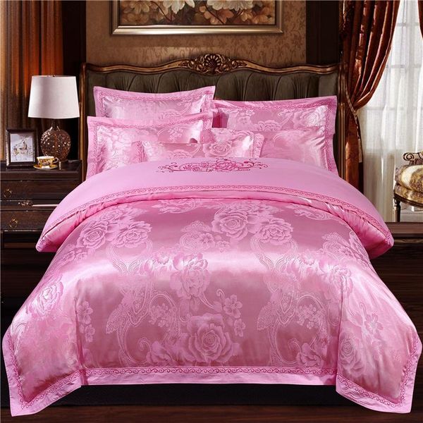 bedding sets luxury jacquard pink comfort a/b high-end embroidery duvet cover pillowcase home flat bed sheet king size
bedding sets luxury jacquard pink comfort a/b high-end embroidery duvet cover pillowcase home flat bed sheet king size